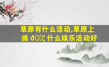 草原有什么活动,草原上搞 🐦 什么娱乐活动好